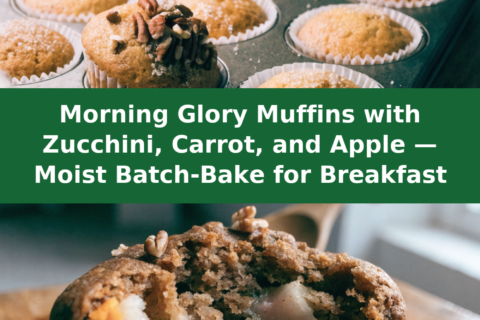 Morning Glory Muffins with Zucchini, Carrot, and Apple — Moist Batch-Bake for Breakfast Pinterest recipe pin