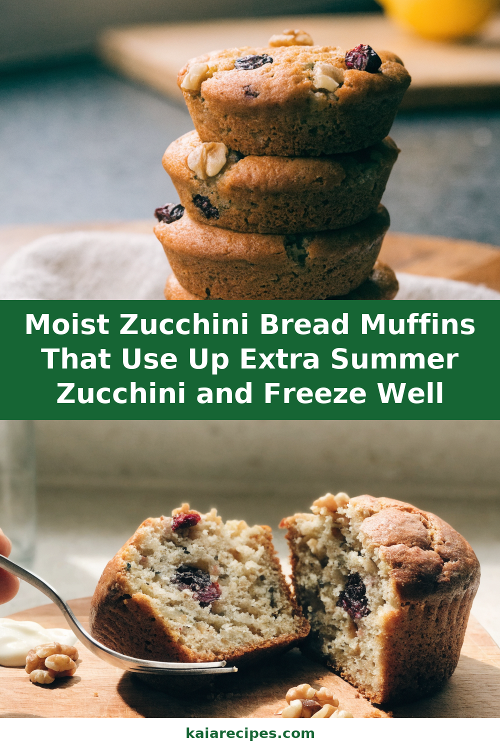 Moist Zucchini Bread Muffins That Use Up Extra Summer Zucchini and Freeze Well Pinterest recipe pin